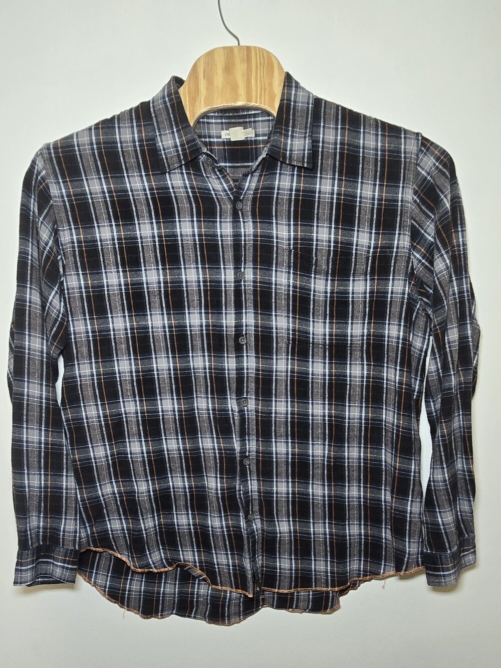 Carbon 2 Cobalt Flannel Button Down Shirt L/S Blue Gray Plaid Men’s Size XL
